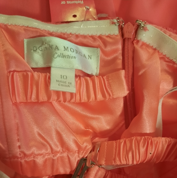 Donna morgan coral ruched convertible 8 in 1 chiffon dress sz 10 NWT *I - Picture 9 of 10